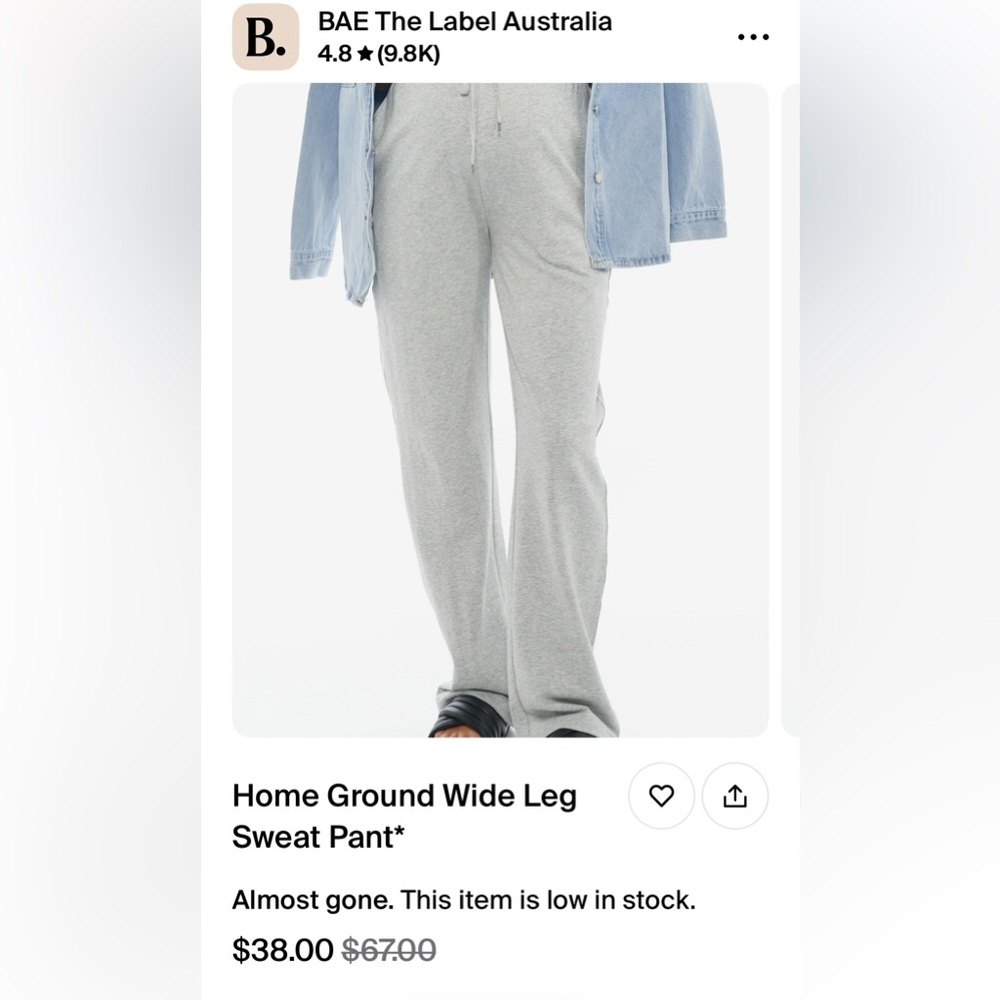 BAE Home Ground Wide Leg Sweat Pant (Maternity)
